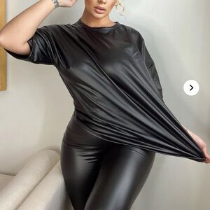 NWT Fashion Nova Chelsea Faux Leather Legging Set (XL)